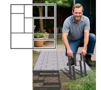 NAIZY 1 moule à béton DIY 50 x 50 cm moule de coffrage 8 grilles NO.1 moule carré de pavés moule de coulée béton pochoir de pavés pochoir plastique pour pierres d'allée, jardin, pelouses