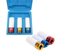 NAIZY 3 Pièces de Douille a Choc Impact Clés Jeu de Douilles pour Tournevis de Roues en Alliage pour Écrous 1/2" - 17mm/19mm/21mm