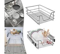 NAIZY 4 pièces de tiroir télescopique Cuisine Organisateur de placard Tiroir de cuisine, étagère de cuisine Insert de tiroir de chambre Paniers de placard pour armoires de chambre avec système de rail