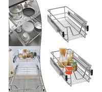 NAIZY 4 pièces de tiroir télescopique Cuisine Organisateur de placard Tiroir de cuisine, étagère de cuisine Insert de tiroir de chambre Paniers de placard pour armoires de chambre avec système de rail