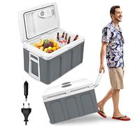 NAIZY 48 litres Glacière Voiture 12V 230V réfrigérateur glacière avec poignée et fonction de refroidissement et de réchauffement glacières électriques y compris voiture/prise normale