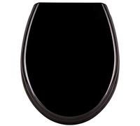 NAIZY Abattant WC Siège de Toilette Fermeture en Douceur en plastique dur Siège de toilette antibactérien Lunette WC Duroplast Taille universelle (noir)