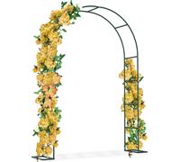 NAIZY Arche de roses en métal 192x38x240 cm, support pour plantes grimpantes, mariage, jardin, terrasse, arc de porte Arche de jardin de mariage peinte par poudrage en vert Résistant aux intempéries