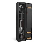 NAIZY Armoire à armes 30 x 28 x 138 cm avec serrure à combinaison tactile et serrure à empreintes digitales et rmoire à armes longues - Armoire à munitions - Pour 3 à 5 fusils