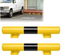NAIZY Barrière de parking en acier Limitation de parking,Aide au stationnement Garage privé Panneau de parking pour voiture Lot de 2 Noir&Jaune(60×8×9,5CM)