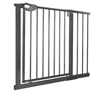 NAIZY Barrière de Sécurité pour Enfants, N Stop Safety Gate avec Portillon sans Perçage et Grille en Métal/Extensible avec Extension Séparée / 95-105 cm - Noir