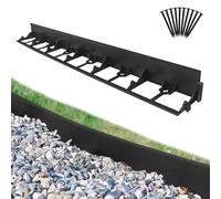 NAIZY Bord de pelouse 12 m avec 50 ancres, en plastique, pliable, bord de parterres de fleurs, bord haut 5,8 cm, pour jardin, pelouse, décoratif, noir (12 pièces/12 m)