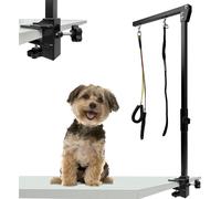 NAIZY Bras de toilettage pour animaux de compagnie Pliable avec pince, 35 pouces de sangle de toilettage pour chiens réglable, Bras de toilettage pour animaux de compagnie Pivotant à 270°, Bras de toi