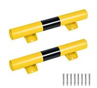 NAIZY Butée de Roue 2 Pièces Butée de Parking en Métal 60x13x9cm Marquage de Place avec Vis de Fixation Barrière de Parking Noire et Jaune Limiteur de Place pour Garage (Type en Métal)