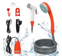 NAIZY Douche de camping avec pompe portative pour le camping, l'extérieur, avec tuyau et crochet de suspension fixe, pour jardin, plage, camping, voyage, lavage de voiture