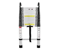 NAIZY Échelle Télescopique en Aluminium Pliable, 4,4 M, Multifonctionnelle avec Crochets, Polyvalente, Extensible, 15 Marches, Autoportante, Capacité de Charge 150 kg