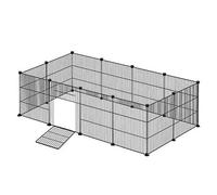 NAIZY Enclos extérieur Parc 142 x 72 x 36 cm Parc pour chiot Noir Enclos DIY Cage extensible pour petit animal Lapin, 12 pièces