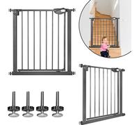 NAIZY Ferme-porte automatique Barrières de sécurité Barrières d'escalier avec extension coulissante, Barrières de sécurité, barrières pour bébés Barrières d'escalier, sans perçage, 75-85 cm, noir