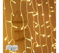 NAIZY Guirlande Lumineuse en Cascade de Glace LED Intérieure/Extérieure Étanche IP44 avec 8 Modes pour Intérieur, Extérieur, Chambre, Mariage, Noël et Fête en Blanc Chaud (200 LED - 5M)