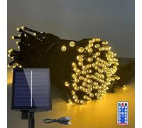 NAIZY Guirlande Lumineuse Solaire Extérieure 30m 300 LED Éclairage de Noël Solaire Blanc Chaud Rideau Lumineux avec 8 Modes d'Éclairage Étanche IP44 pour Intérieur et Extérieur