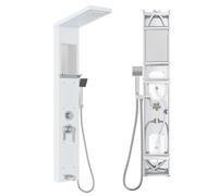 NAIZY Panneau de douche avec robinetterie multifonction 5 en 1 - Étagère intégrée - Douchette à main, douche de massage, cascade