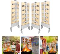 NAIZY Planche à saumon flambée 4-set Planches à saumon flambé support Planche en cèdre pour griller, Cedar Wood Board Barbecue Accessories pour brasero et barbecue boule
