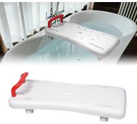 NAIZY Planche de bain 70cm de long Siège de baignoire pour personnes âgées avec poignée rouge et porte-savon, siège de baignoire réglable Planche de siège pour baignoire pour adultes jusqu'à max.150kg