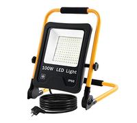 NAIZY Projecteur de Chantier LED 100W 8500LM Lampe Chantier Projecteur LED avec Câble 3M et étanche IP66 pour Garage de Chantier Intérieur et Extérieur - 100W Blanc Froid