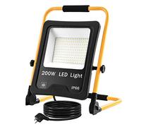 NAIZY Projecteur de Chantier LED 200W 16000LM Lampe Chantier Projecteur LED avec Câble 3M et étanche IP66 pour Garage de Chantier Intérieur et Extérieur - 200W Blanc Chaud