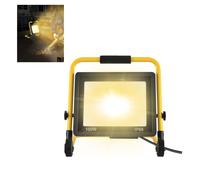 NAIZY Projecteur de chantier LED Projecteur de travail Lampe de chantier Lampe de travail portable avec support et câble d'alimentation étanche IP66 pour garage, jardin, chantier (100W blanc chaud)
