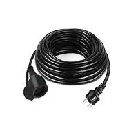NAIZY Rallonge Électrique 10m pour Barrette Multiprise, Cordon d'Extension Noir IP44 avec Housse de Protection, Prise Euro, Câble d'Extension