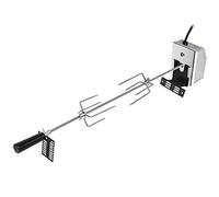 NAIZY Rôtissoire pour Barbecue Set de Brochettes à Griller universelle électrique avec 2 aiguilles à Viande et Moteur en Acier Inoxydable 220V - 240V pour rôtisserie et gril à gaz