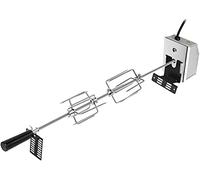 NAIZY Rôtissoire pour Barbecue Set de Brochettes à Griller universelle électrique avec 4 aiguilles à Viande et Moteur en Acier Inoxydable 220V - 240V pour rôtisserie et gril à gaz