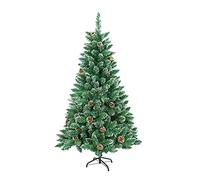 NAIZY Sapin de Noël Artificiel 120cm Montage Rapide Système de Parapluie Pliable avec Support en Métal - 120 cm, Vert avec Pommes de Pin