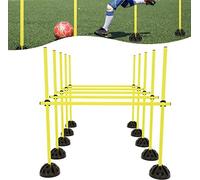 NAIZY Set de haies multifonctionnel Barre de saut Agility Haies Barres de slalom Barres d'entraînement de football pour l'entraînement physique, la force de saut, le dribble et l'agilité- Jaune
