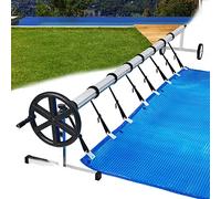 NAIZY Système d'enroulement Enrouleur de Bâche 3m - 5,7m pour Liner de Piscine Enrouleur Mobile avec Enrouleur de Piscine à Roues Comprenant 8 Clips pour bâche et Couverture de Piscine, Type A