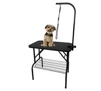 NAIZY Table De Toilettage Réglable 80x50x155cm, Capacité Maximale 60KG, avec Panier Inférieur Et Sangles pour Chiens Et Chats, Table Pliante