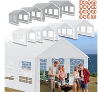 NAIZY Tente de réception robuste 3x6 m avec toit en PE 170g/m² et parties latérales 130g/m² avec fenêtre - Tente de jardin Pavillon 3x6 résistant aux intempéries pour fêtes de jardin, mariage, fête Te