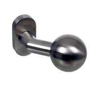 NAJDER Bouton de Porte en Acier Inoxydable, Simple, Rond avec Coude, Poignée de Porte Fixe, Bouton Boule sur Rosace Ovale, Poignée Ergonomique, avec un Jeu de Vis de Fixation (AISI 304)