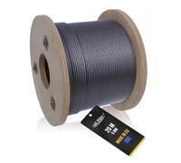 NAJDER Câble en Acier Inoxydable 5 mm, Câble Métallique, Longueur: 20m, Bobine de Fil D'Acier Inox Corde 7x19, Résistance à la Traction: 1570 MPa Construction, Bricolage, Décoration
