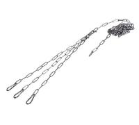 NAJDER Chaîne en Acier Inoxydable Ø3 mm pour Barbecue Rond Ø60-80 cm avec Mousqueton et Émerillon, Chaîne pour Barbecue Tournant, Pivotant, Ensemble de Chaînes de Barbecue pour Suspendre la Grille
