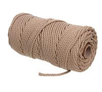 NAJDER Corde Macramé en Coton Naturel Coloré Beige, Bobine de Fil Macramé 5 mm, Longueur: 100 m, Artisanat, Capteur de Rêves, Pot Suspendu, Décoration Boho
