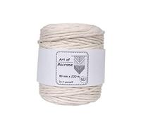 NAJDER Corde Macramé en Coton Naturel Non Coloré, Bobine de Fil Macramé 5 mm, Longueur: 100 m, Artisanat, Capteur de Rêves, Pot Suspendu, Décoration Boho