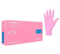 NAJDER Gants Jetables Nitrile, Non Poudrés sans Latex, Gants Ménage Maison, Protection Chimique, Secteur Cosmétique, Résistants aux Bactéries, Virus, Taille L, 100 Pièces, Rose