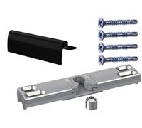 NAJDER Loqueteau de Porte de Balcon Terrasse Fixe, Loquet de Porte Fenêtre Universel, Kit Complet avec Poignée de Porte, Douille, Vis, Sécurité Fumeur, Couleur: Noir Foncé RAL 9005