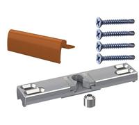 NAJDER Loqueteau de Porte de Balcon Terrasse Fixe, Loquet de Porte Fenêtre Universel, Kit Complet avec Poignée de Porte, Douille, Vis, Sécurité Fumeur, Couleur: Brun Argile RAL 8003