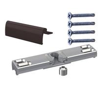 NAJDER Loqueteau de Porte de Balcon Terrasse Fixe, Loquet de Porte Fenêtre Universel, Kit Complet avec Poignée de Porte, Douille, Vis, Sécurité Fumeur, Couleur: Brun Gris RAL 8019