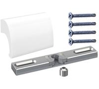 NAJDER Loqueteau de Porte de Balcon Terrasse Mobile, Loquet de Porte Fenêtre Universel, Kit Complet avec Poignée de Porte DeLux, Douille, Vis, Sécurité Fumeur, Couleur: Blanc RAL 9016
