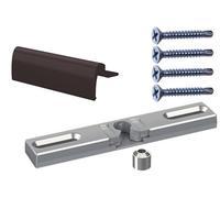 NAJDER Loqueteau de Porte de Balcon Terrasse Mobile, Loquet de Porte Fenêtre Universel, Kit Complet avec Poignée de Porte, Douille, Vis, Sécurité Fumeur, Couleur: Brun Gris RAL 8019