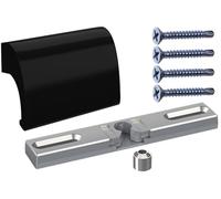 NAJDER Loqueteau de Porte de Balcon Terrasse Mobile, Loquet de Porte Fenêtre Universel, Kit Complet avec Poignée de Porte Delux, Douille, Vis, Sécurité Fumeur, Couleur: Noir Foncé RAL 9005