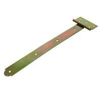 NAJDER Lot de 2 Charnières en T Galvanisées 400 mm, Charnière de Porte Portail Bois Portillon de Jardin Robuste, en Forme de Croix, pour Intérieure et Extérieur, Décorative, Zinc Jaune