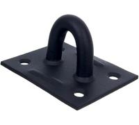 NAJDER Plaque à Oeillet Ø10 mm, 4 pièces plaques à œil, plaque 55x70 mm, Durable, plaque à œillet, plaque de pont, arrimage du chargement, fixation murale, fixation plafond, peint en noir RAL 9005