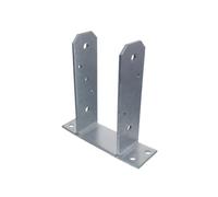 NAJDER Support Poteau en TT à Visser 140 mm, Pied de Poteau, Ancrage en TT en U, Fixation Bois, Acier Galvanisé à Chaud Épaisseur 5 mm, Très Résistant pour Clôture, Balançoire, Pergola