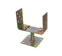 NAJDER Support Poteau en U à Visser, Pied de Poteau Fixation Bois, Ancrage en Béton, Socle Réglable 0-160 mm, Acier Galvanisé à Chaud, Très Résistant