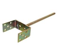NAJDER Support Poteau en U, Pied de Poteau Fixation Bois, Ancrage en Béton, Socle Réglable 0-160 mm, Longueur de la Tige 400 mm, Acier Galvanisé à Chaud, Très Résistant